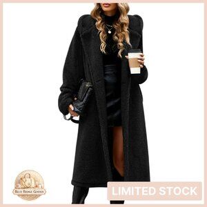 Winter Sherpa Fur Coat Hooded Faux Fur Cardigan Oversized Chic Travel